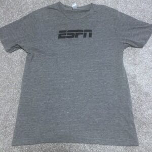 Alternative Mens M ESPN Graphic Tee Gray Short Sleeve Sports Media T-Shirt